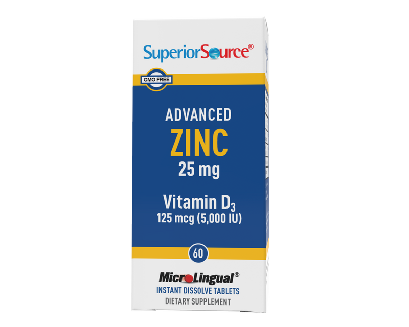 Superior Source Advanced Zinc 25mg with Vitamin D3 5,000IU MicroLingual® Instant Dissolve Tablets 