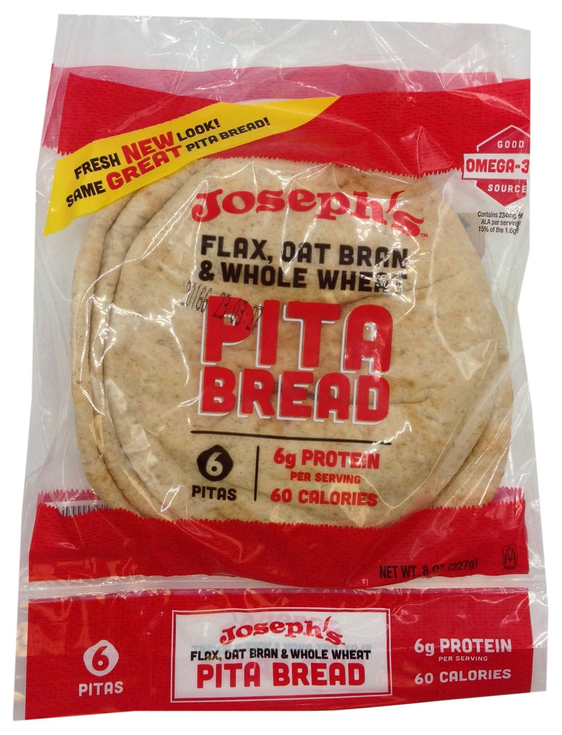 Joseph's Bakery Flax Oat Bran & Whole Wheat Pita Bread