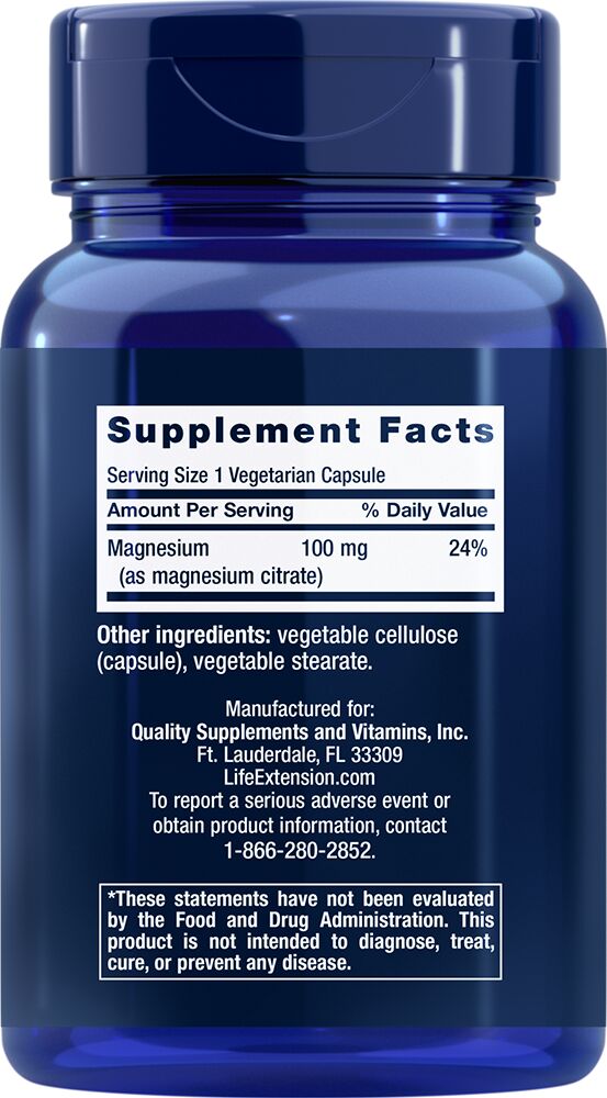 Life Extension Magnesium Citrate 100 vegetarian caps 