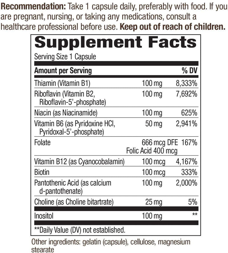 Nature's Way Vitamin B-100 Complex 100 capsules 