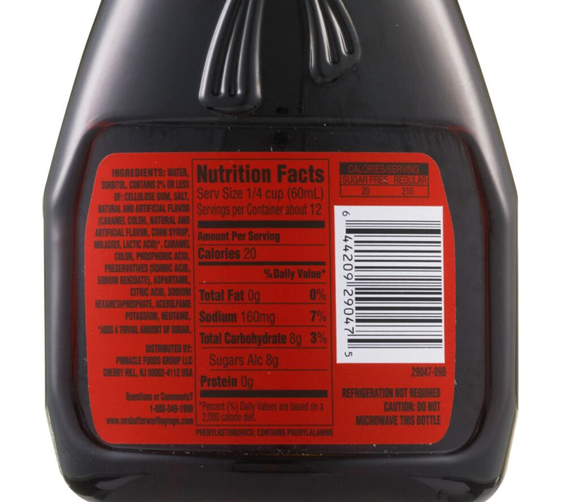 Mrs. Butterworth's Sugar Free Syrup 24 oz 