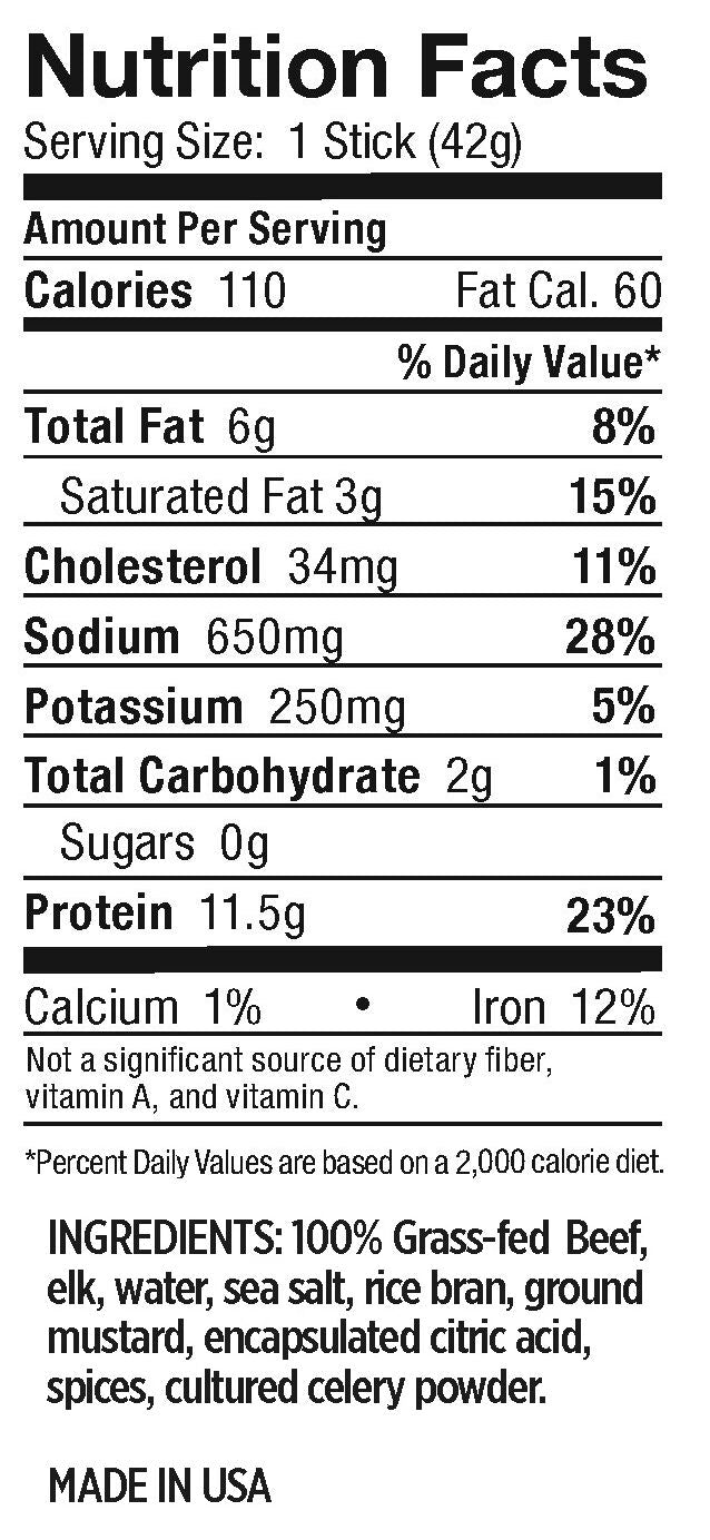 Ostrim 100% Grass-Fed Beef & Elk Stick
