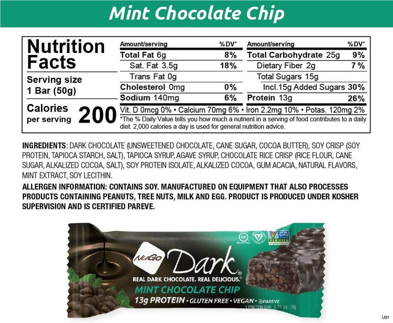 NuGo Dark Bars, 12 Bars