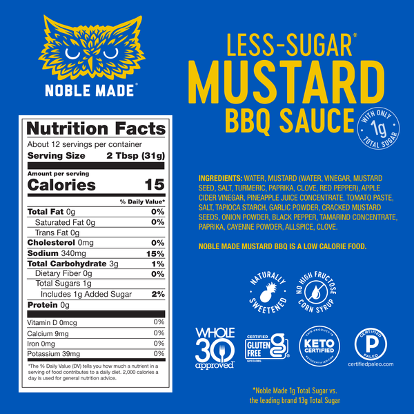 Noble Made Less Sugar BBQ Sauce