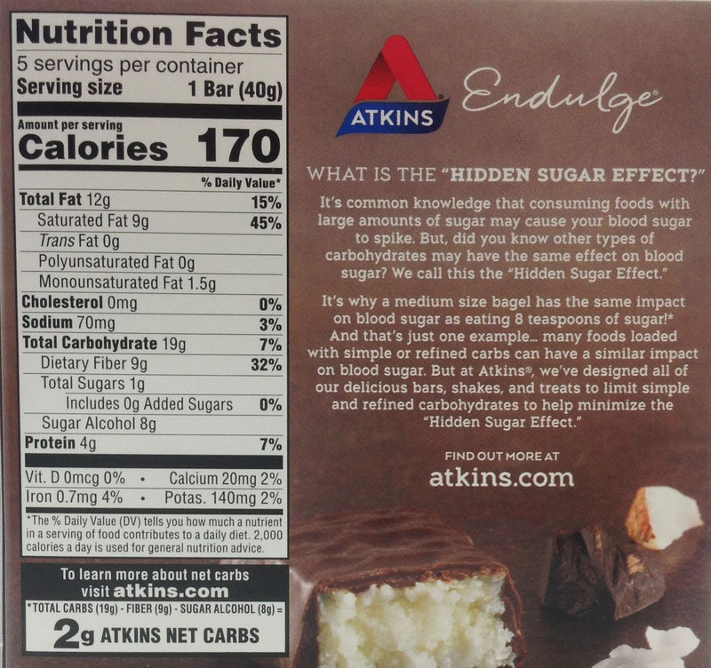 Atkins Nutritionals Endulge Candy Bars