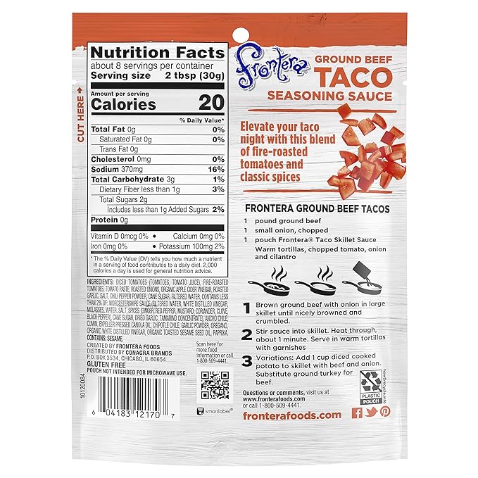 Frontera Taco Seasoning Sauce for Ground Beef 8 oz.