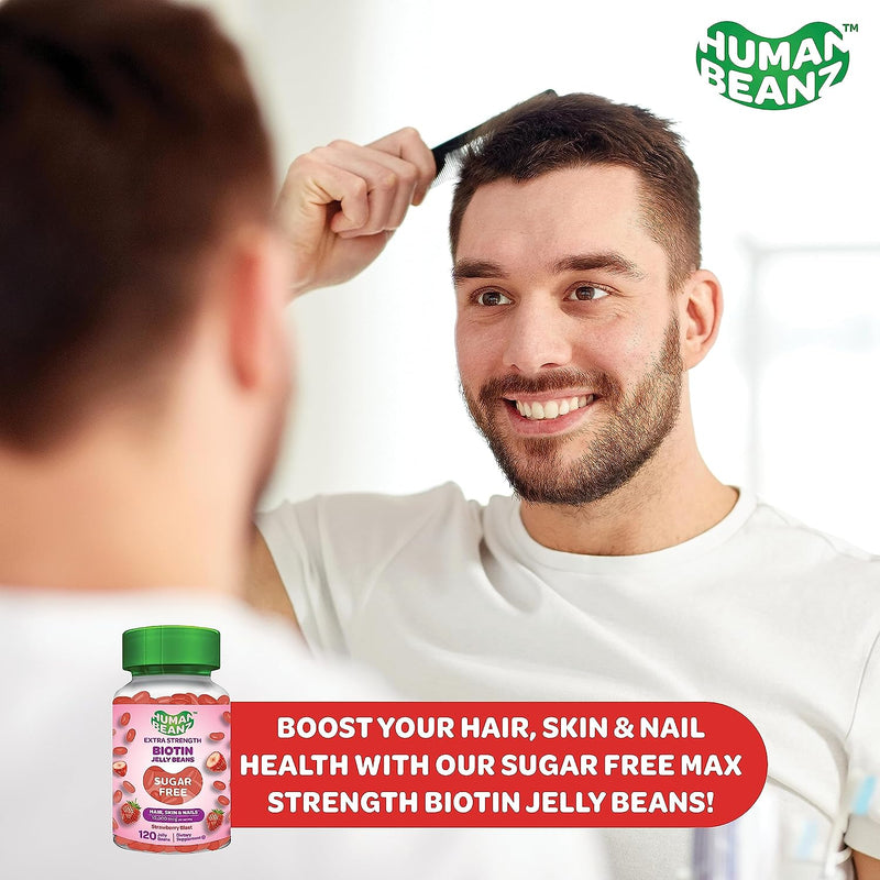 Extra Strength Sugar-Free Biotin Jellybean Gummy Vitamins by Human Beanz