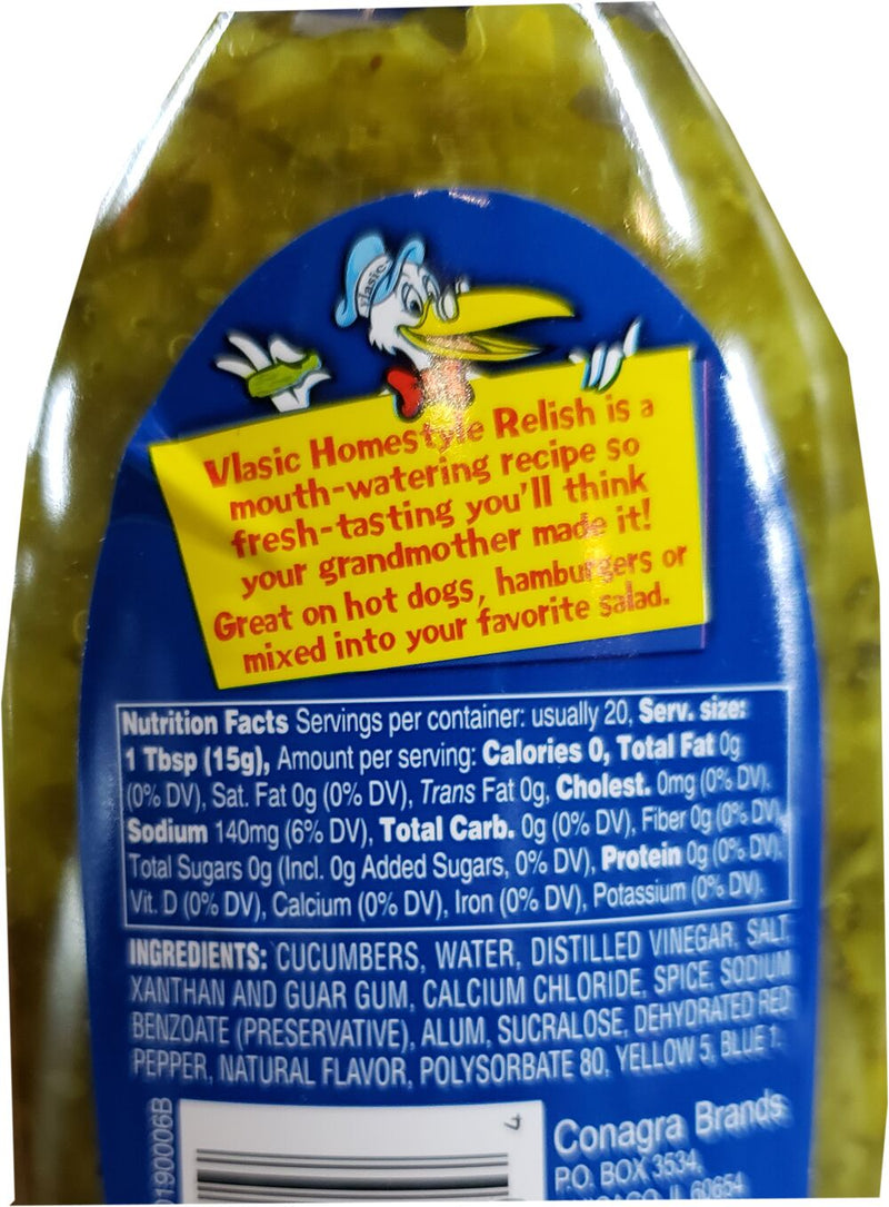 Vlasic No Sugar Added Homestyle Sweet Relish 9 fl oz 