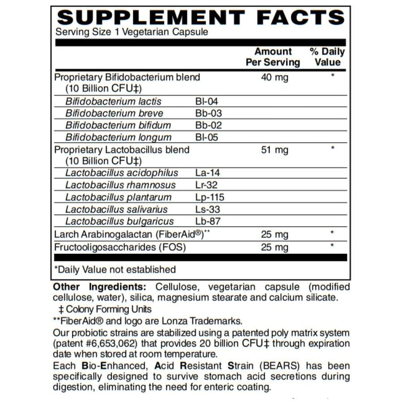 BariatricPal Prebiotic & Probiotic 20 Billion CFU Gastrointestinal & Immune Health Capsules with FiberAid™