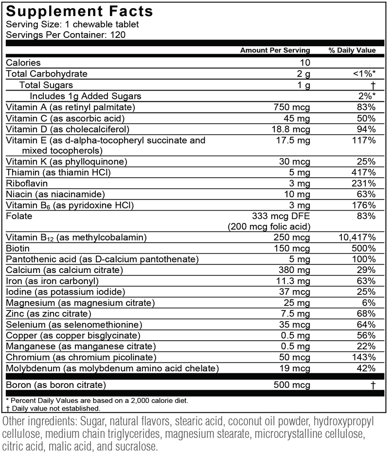 BariatricPal "ALL-IN-ONE" Chewable Multivitamin with Calcium Citrate & Iron - Mixed Berry (NEW!)