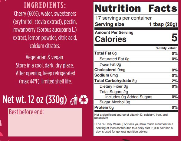 Good Good Keto Friendly Sweet Jam