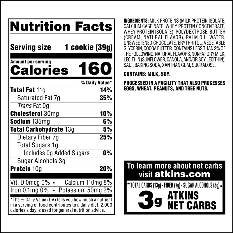 Atkins Nutritionals Snack Protein Cookies (4 cookies)