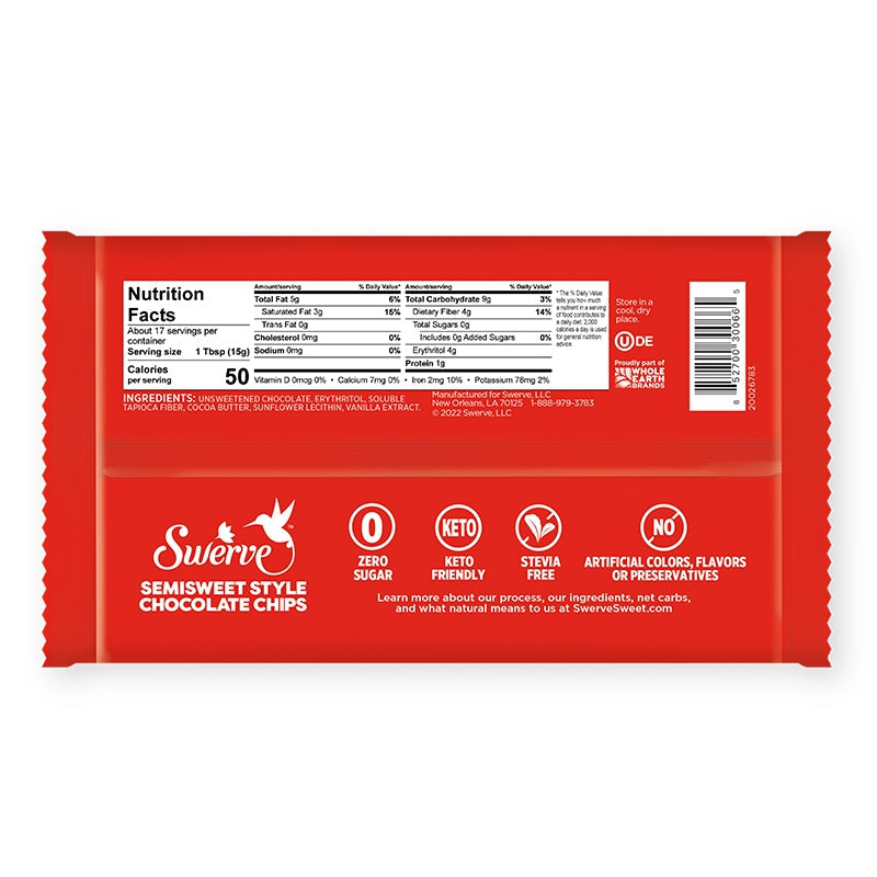 Swerve Keto Friendly Chocolate Chips 9 oz.