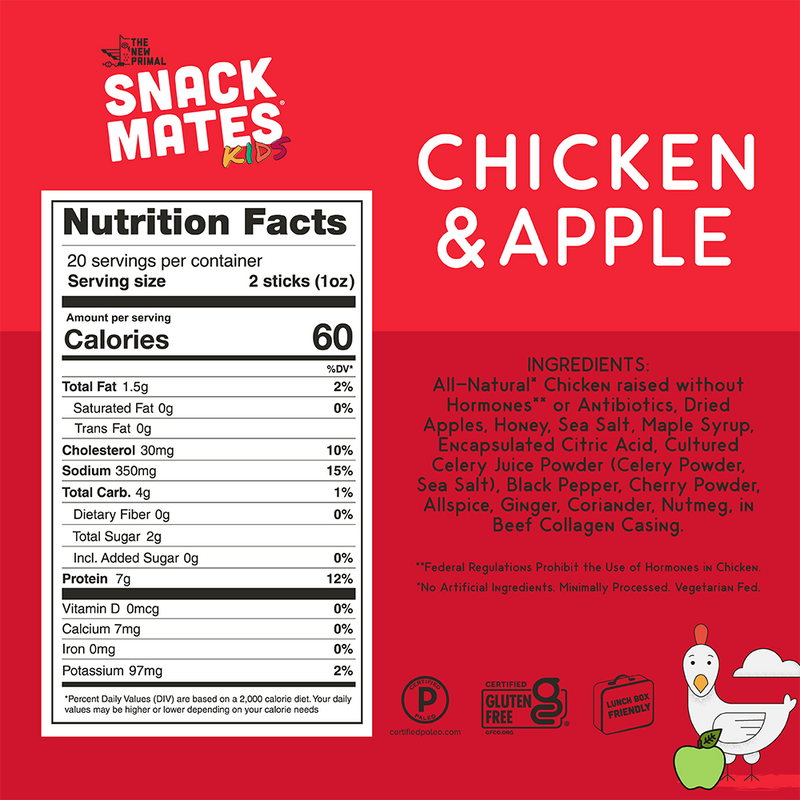 The New Primal Snack Mates Meat Sticks (5 Mini Sticks)