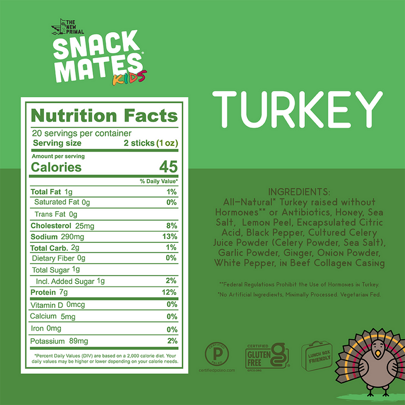 The New Primal Snack Mates Meat Sticks (5 Mini Sticks)