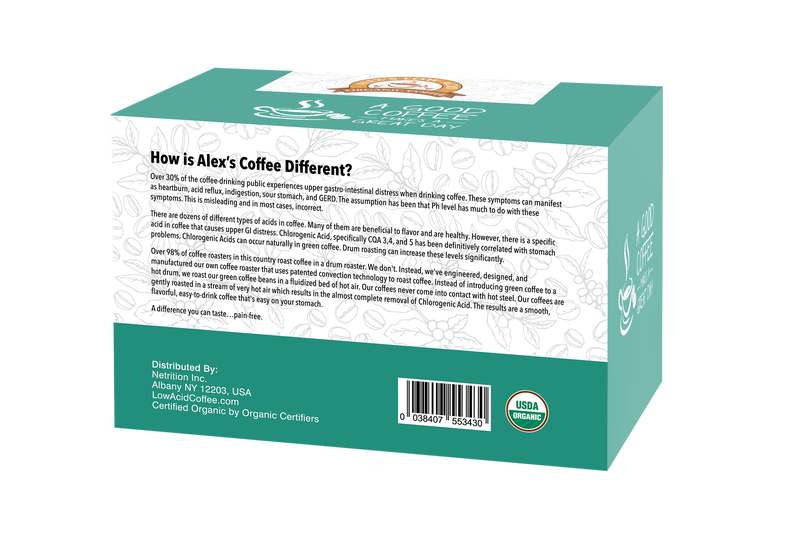 Alex's Low Acid Organic Coffee™ K-Cups - Decaf