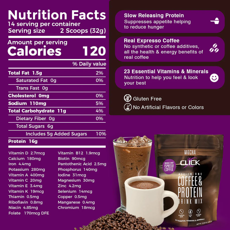 Click Coffee & Protein Drink Mix