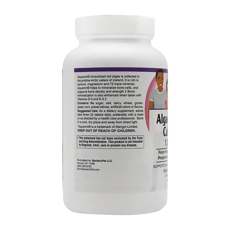 BariatricPal Algae Based Calcium 1,000mg Tablets with Magnesium, D3 and K2 - Vegan Approved!