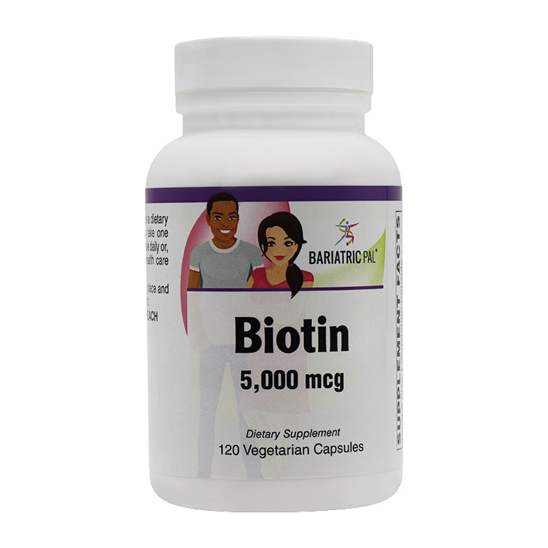 BariatricPal Biotin 5,000 mcg Easy Swallow Vegetarian Capsules (USP-Grade!)