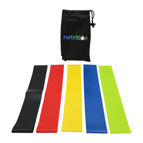 Netrition FlexFit: 5-Level Resistance Band Set for All Fitness Levels