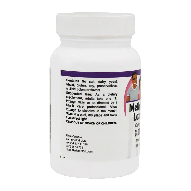 Methyl B-12 (3,000 mcg) with Biotin, B6 & Folate - Cherry Flavored Lozenges by BariatricPal