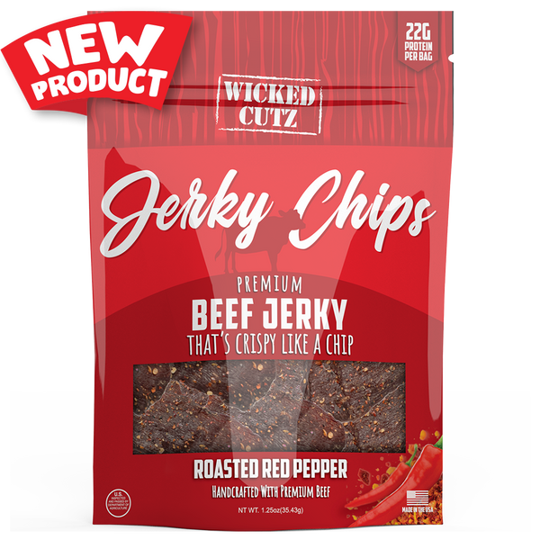 High Protein Beef Jerky Chips by Wicked Cutz