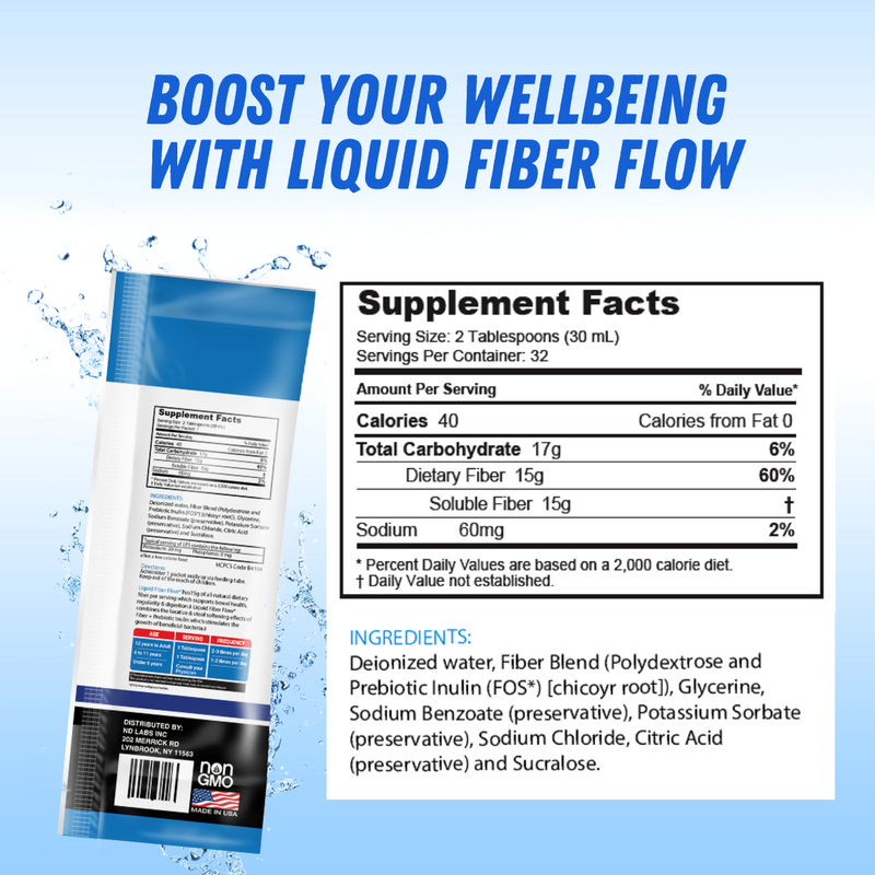 Liquid Fiber Flow® Liquid Fiber Supplement 1oz Packets by Nutritional Designs