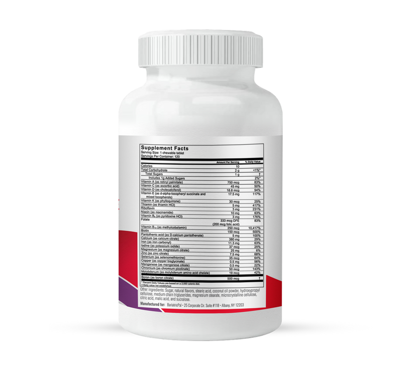 BariatricPal "ALL-IN-ONE" Chewable Multivitamin with Calcium Citrate & Iron - Mixed Berry (NEW!)