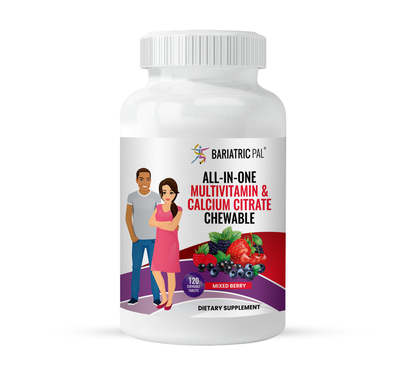 BariatricPal "ALL-IN-ONE" Chewable Multivitamin with Calcium Citrate & Iron - Mixed Berry (NEW!)