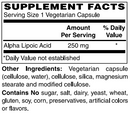 Alpha Lipoic Acid 250mg Capsule by Netrition