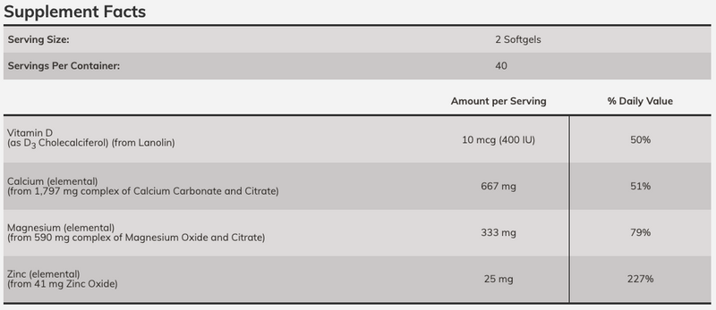 NOW Calcium & Magnesium with Vit D and Zinc