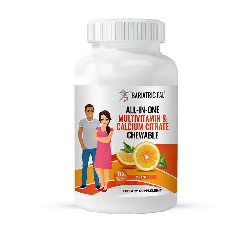 BariatricPal "ALL-IN-ONE" Chewable Multivitamin with Calcium Citrate & Iron - Orange