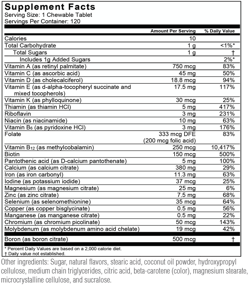 BariatricPal "ALL-IN-ONE" Chewable Multivitamin with Calcium Citrate & Iron - Orange