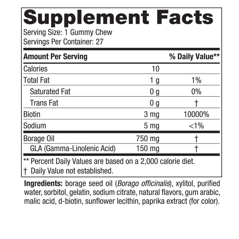 Nordic Naturals Zero Sugar Hair and Skin Gummy Chews, Strawberry Lemonade, 27 Chews