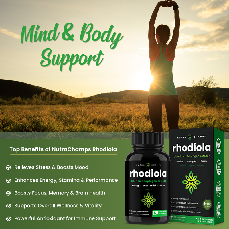 Rhodiola Rosea Capsules by NutraChamps 