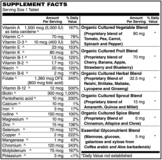 One Daily Whole Food Multi Tabs 60's by Netrition 