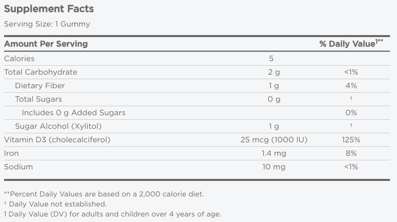 Nordic Naturals Zero Sugar Vitamin D3 Gummies (1,000 IU), Wild Berry, 60 Gummies