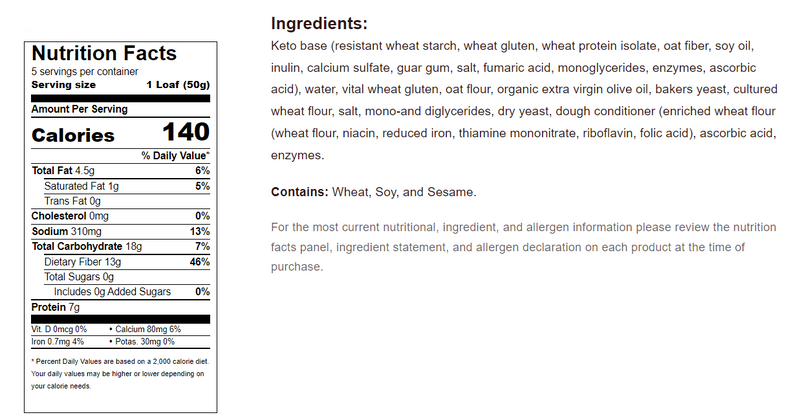 Toufayan Bakeries Keto Flat Bread 