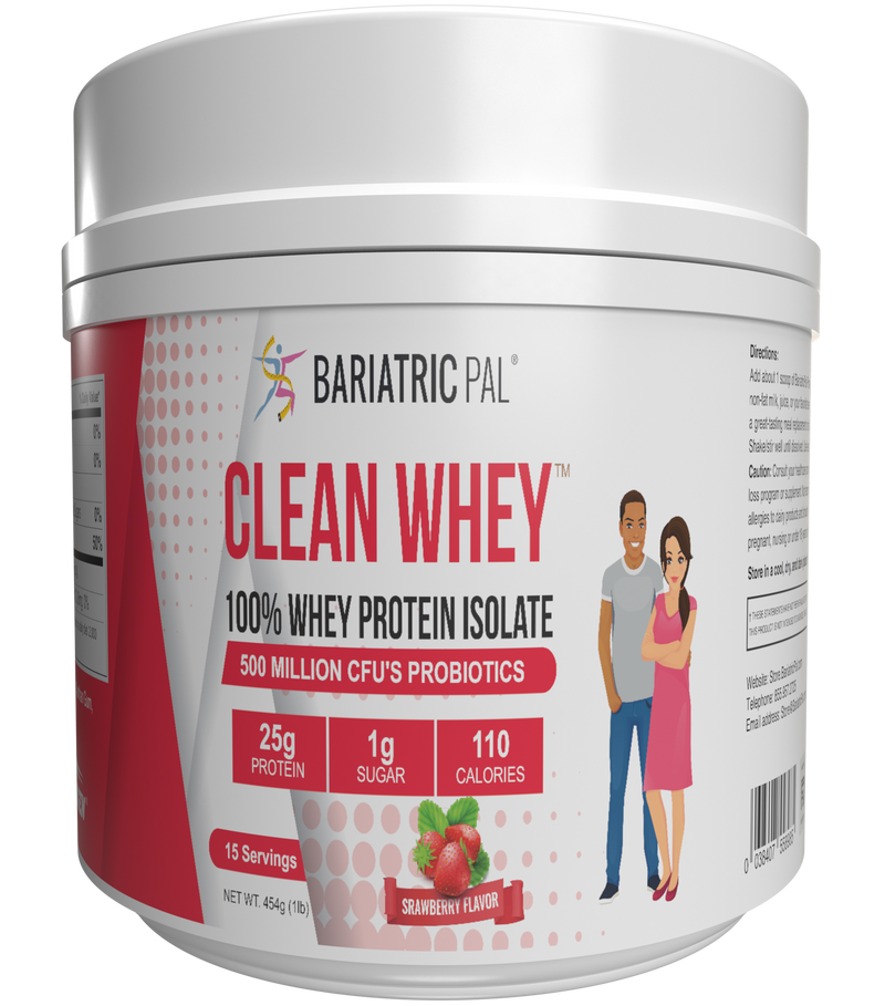 Clean Whey™ Protein (25g) by BariatricPal with Probiotics - Strawberry (15 Servings)