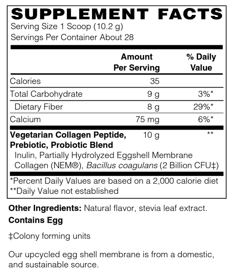 Vegetarian Collagen Peptides by BariatricPal - With Prebiotic & Probiotic Blend