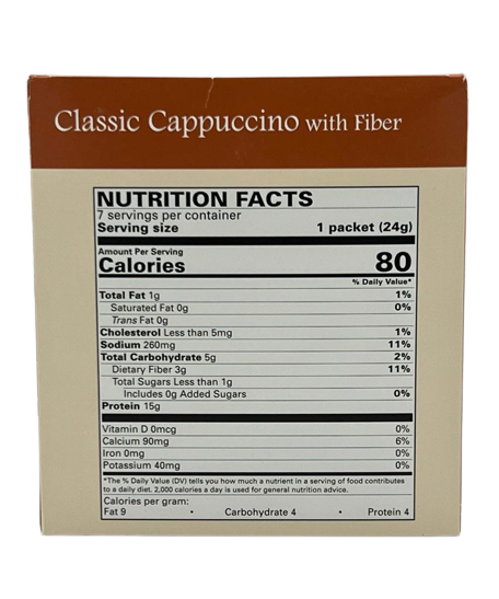 BariatricPal 15g Protein Hot Cappuccino with Fiber (Aspartame Free) 
