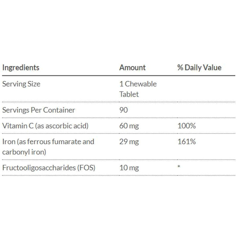 Bariatric Advantage Chewable Iron (29mg) with Vitamin C - Passion Fruit 