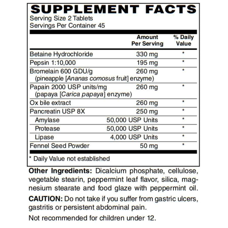 BariatricPal Superzymes Digestive Aid Tablets - Supports Digestive Enzymatic Activity