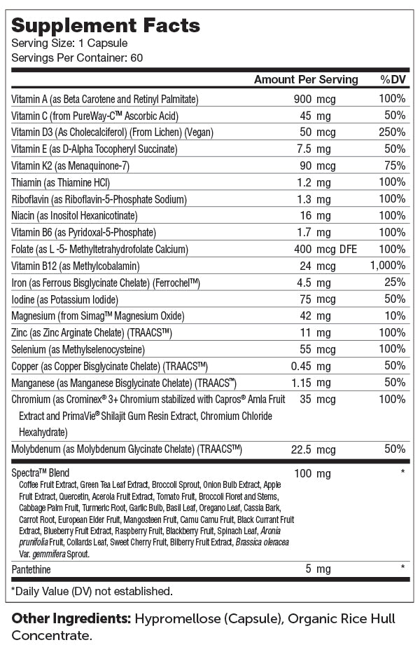Multivitamin One Daily Vegan & Kosher Capsules by Zahler (CLEARANCE: Best by March 31, 2025)