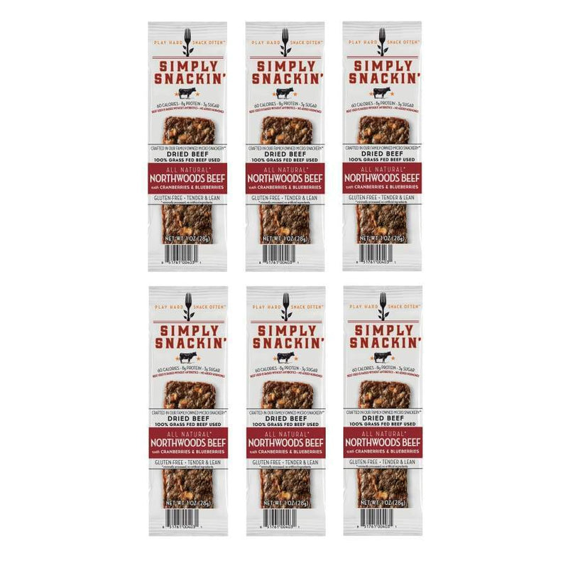 Simply Snackin' Beef Protein Snack - Northwoods Beef with Cranberries & Blueberries 